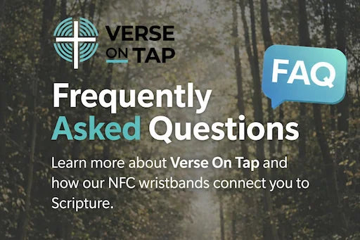 Frequently Asked Questions graphic with a clean, modern design, representing helpful answers and customer support for Verse On Tap.